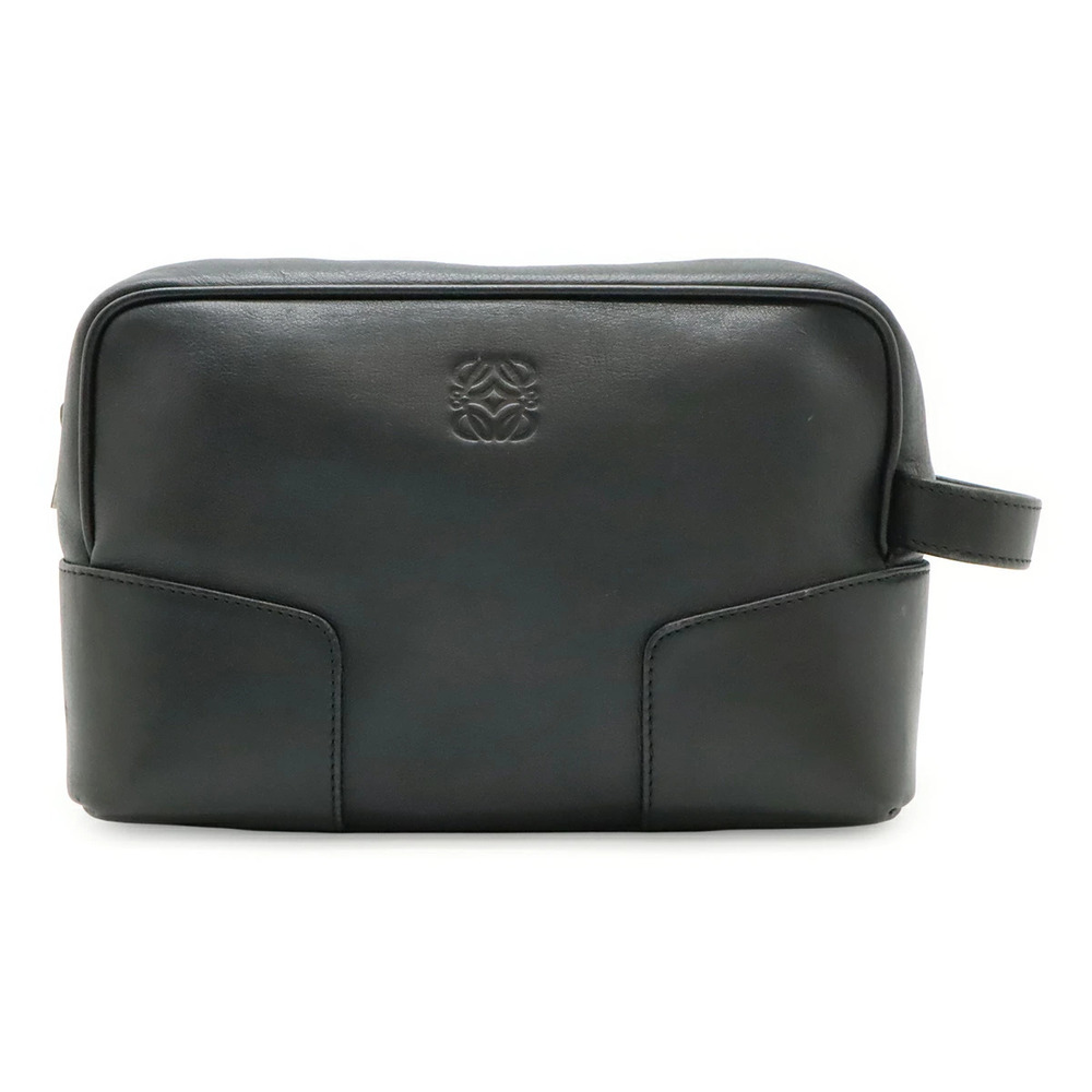 Loewe Anagram Shoulder Bag Handbag Leather Black